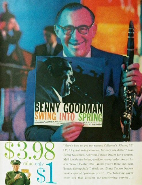 1959 Texaco Gas Ad ~ Benny Goodman Collector's Album