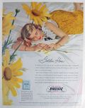 1949 Pacific Sheets Ad ~ John Gannam Art ~ Posies
