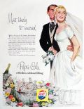 1956 Pepsi-Cola Ad ~ Bride & Groom ~ Len Steckler