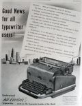 1947 Underwood Typewriter Ad ~ All Electric