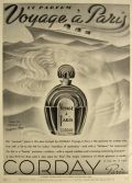 1938 Corday Voyage a Paris Perfume Deco Ad
