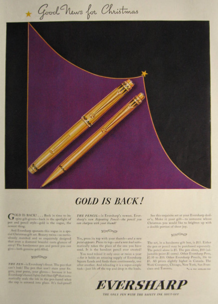 1936 Eversharp Gold-Filled Pen & Pencil Set Ad
