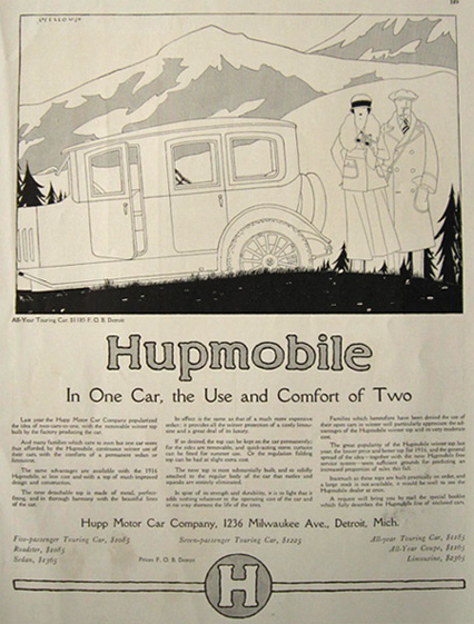 1915 Hupp Motor Co. Hupmobile Ad ~ Laurence Fellows Art