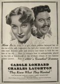 1940 Movie Ad ~ They Knew What They Wanted ~ Carol Lombard