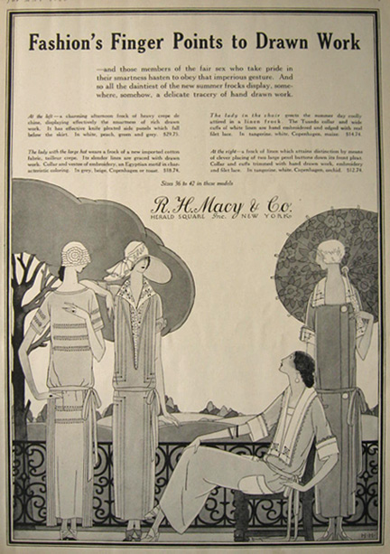 1923 Macy's Women's Fashion Ad ~ Frocks