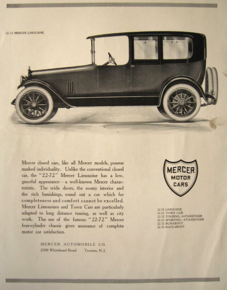 1915 Mercer Automobile Limousine Ad