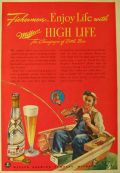 1940 Vintage Miller High Life Beer Ad ~ Fisherman