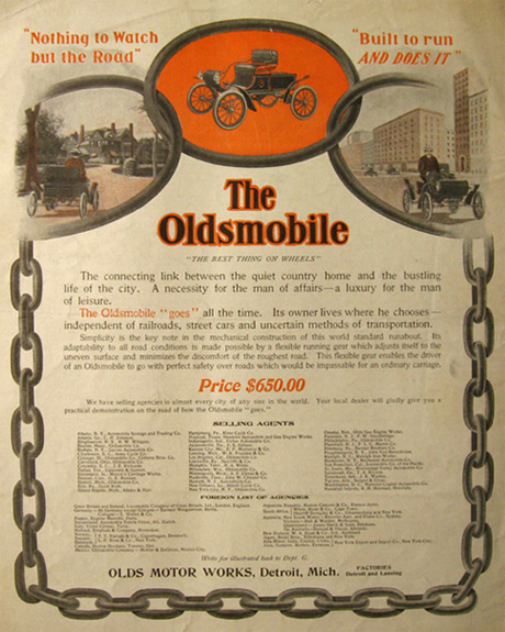1903 Oldsmobile Ad ~ Built to Run