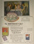 1921 Swans Down Flour Ad ~ Birthday Cake Recipe