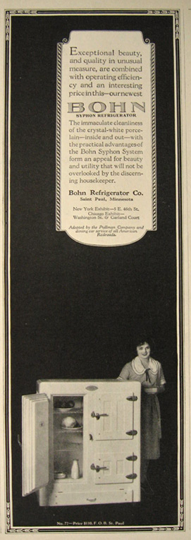 1923 Bohn Syphon Refrigerator Ad