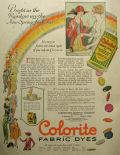 1921 Colorite Fabric Dyes Ad ~ Bright as the Rainbow