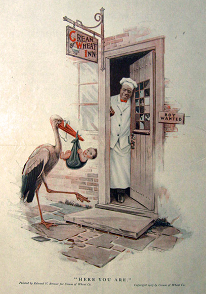 1917 Cream of Wheat Ad ~ Pelican Delivers Baby