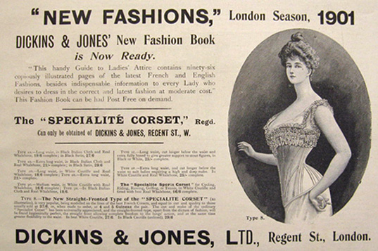 1901 Dickins & Jones Specialite Corset Ad