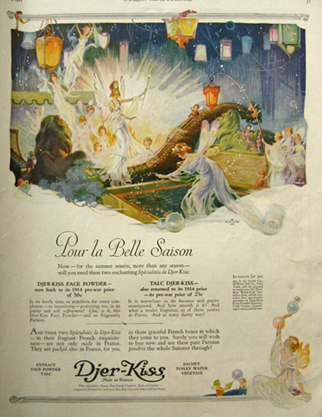 1921 Djer-Kiss Face Powder & Talc Ad ~ C.F. Neagle