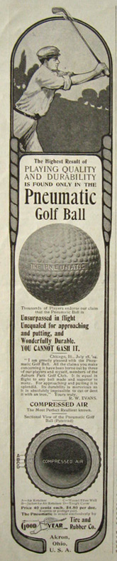 1904 Goodyear Tire & Rubber Pneumatic Golf Ball Ad