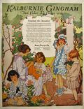 1921 Kalburnie Gingham Ad ~ Children in Garden