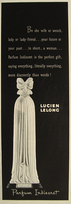 1936 Lucien Lelong Parfum Indiscret Perfume Ad