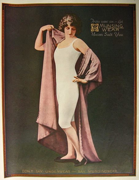 1921 Munsingwear Ad ~ Woman Models Underwear