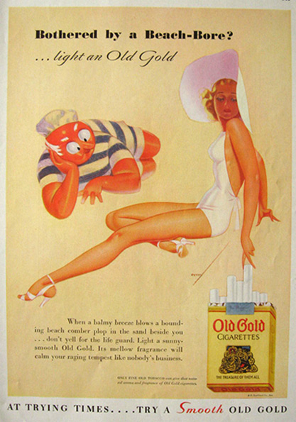 1935 Old Gold Cigarettes Ad ~ George Petty Art