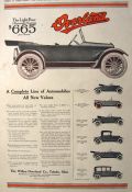 1917 Willys Overland Ad ~ Complete Line of Autos