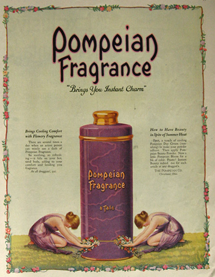 1921 Pompeian Frangrance Talc Ad ~ Instant Charm