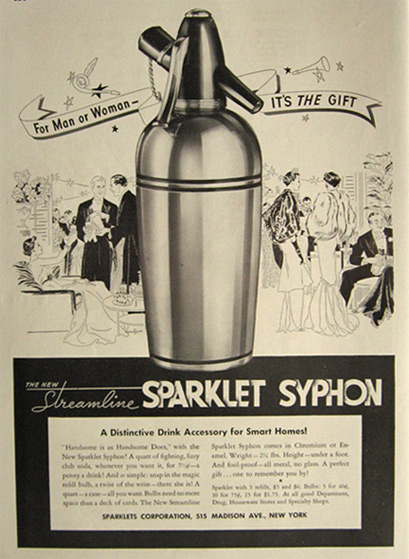 1936 Sparklet Syphon Seltzer Maker Ad