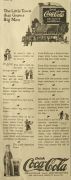1921 Coca Cola Coke Ad ~ Little Town, Big Men