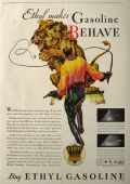 1932 Ethyl Gasoline Ad ~ Lion Tamer