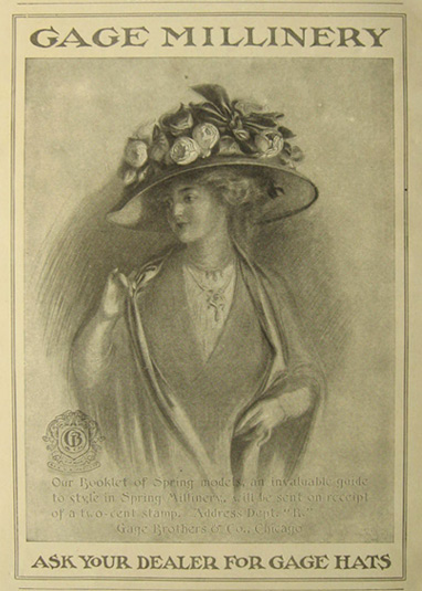 1909 Gage Millinery Hats Ad