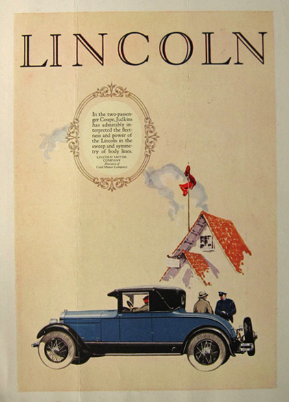 1926 Lincoln Two Passenger Coupe Ad
