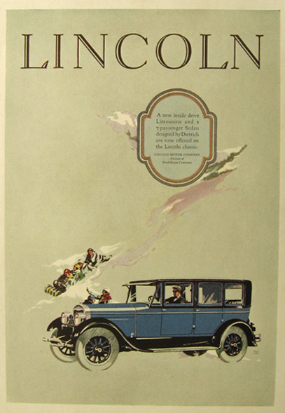 1926 Lincoln Motor Car Ad ~ Fred Cole Art