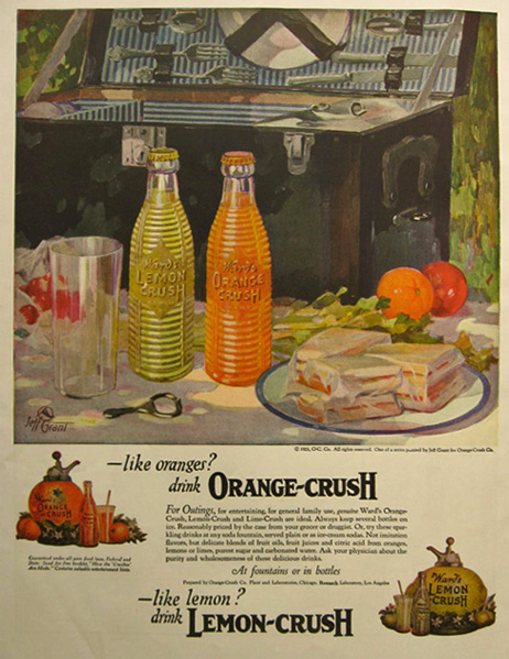 1921 Ward's Orange Crush, Lemon Crush Ad