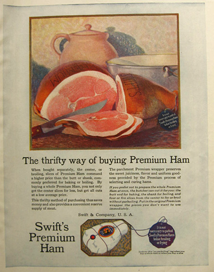 1921 Swift's Premium Ham Ad