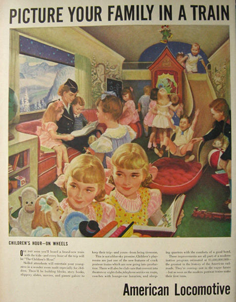 1946 American Locomotive Ad ~ Children's Hour