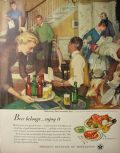 1950 Beer Belongs Ad ~ John Gannam ~ Community Play
