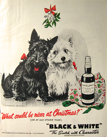 1950 Black & White Scotch Ad ~ Morgan Dennis