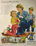 1949 Blue Bell Jeans & Overalls Ad ~ Gardening with Mom