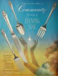 1949 Community Silverplate Ad ~ Evening Star Pattern