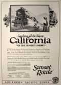 1926 Southern Pacific Railway Ad ~ Sunset Limited