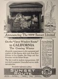 1924 Southern Pacific Railway Ad ~ Sunset Limited "Open Window Route"