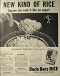 1947 Uncle Ben's Rice Ad ~ New Idea in Rice, Anyone Can Cook