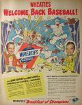 1950 Wheaties Cereal Ad ~ Baseball ~ Jefferson Machamer Art