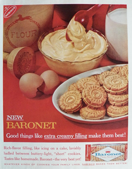 1961 Nabisco Baronet Cookies Ad