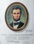 1961 Lincoln Life Insurance Ad ~ Abe Lincoln, Birney Lettick Art