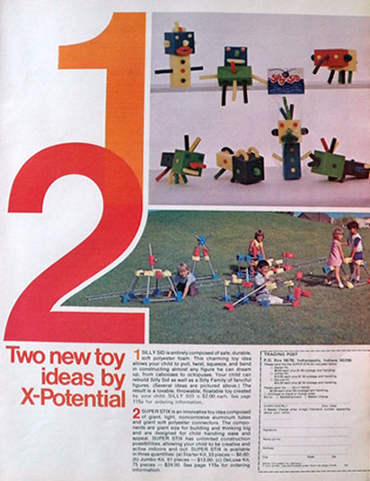 1974 Vintage Toy Ad ~ Silly Sid & Super Stix