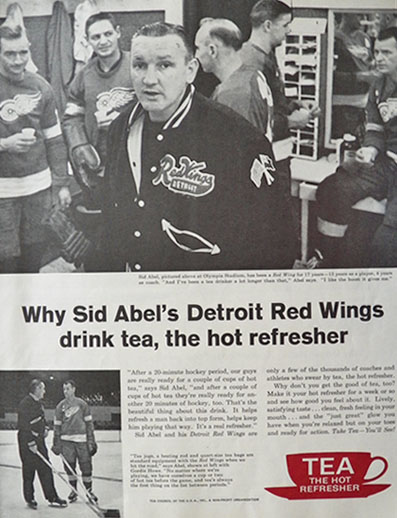 1962 Tea Council Ad ~ Sid Abel, Red Wings Photo