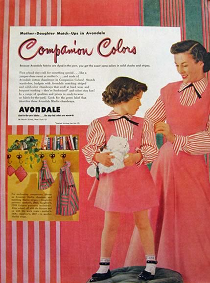 1946 Avondale Vintage Mother Daughter Matching Fashion Ad