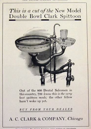 Antique Double Bowl Dental Spittoon Ad