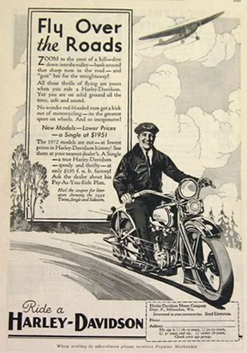 1931 Harley Davidson Motorcycle Ad