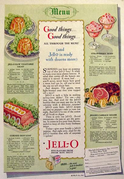 1929 Jello Ad with Recipes ~ Good Things